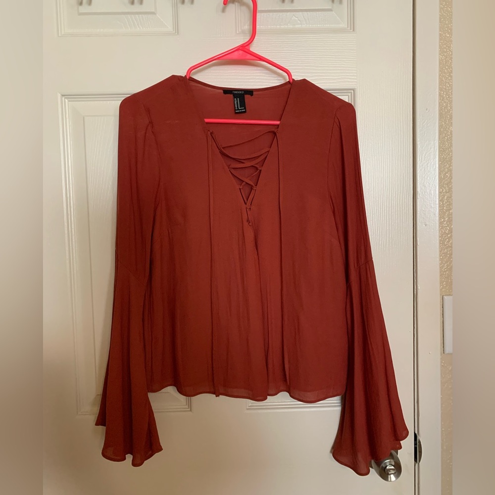 Forever21 Bell Sleeve Top size M